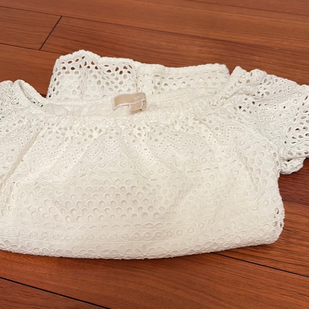 MICHAEL Michael Kors White Eyelet Top - Picture 4 of 5
